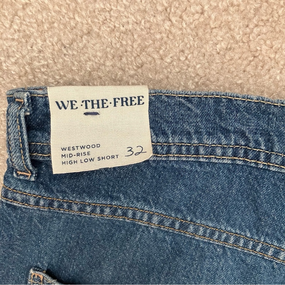 FREE PEOPLE We The Free Westwood High Low Mid-Rise Button Fly Short 32 NEW NWT - Picture 12 of 12